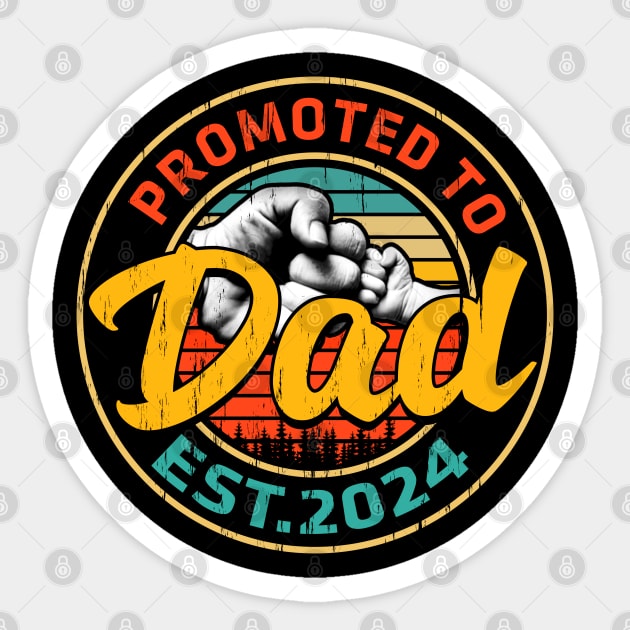 Promoted To Dad 2024 Father's Day Promoted To Dad 2024 Sticker